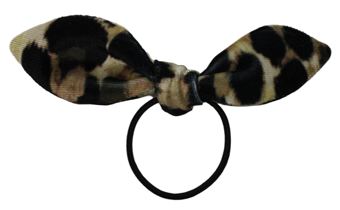 Black Leopard Elastic Bow